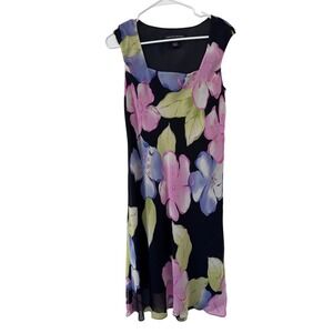100% Silk Dress Size 10 Sleeveless Midi Dress Jones New York